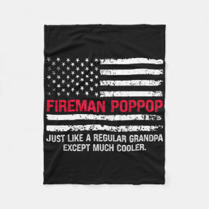 Mens Fireman Pop Pop Usa Flag Stolzes Feuerwehrman Fleecedecke