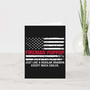 Mens Fireman Pop Pop Usa Flag Stolzes Feuerwehrman Karte
