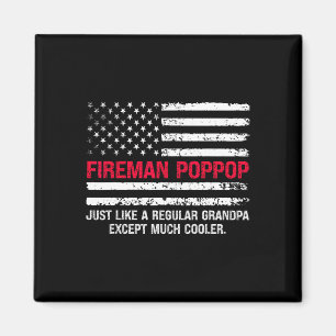 Mens Fireman Pop Pop Usa Flag Stolzes Feuerwehrman Magnet