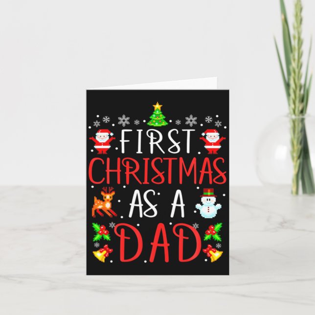 Mens First Christmas As A Dad Cute Xmas New Dad An Karte (Vorderseite)