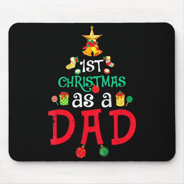Mens First Christmas As A Dad Xmas New Daddy Anno  Mousepad (Vorne)