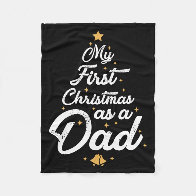 Mens First Christmas As Dad Xmas New Daddy Pajamas Fleecedecke (Vorderseite)