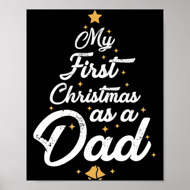Mens First Christmas As Dad Xmas New Daddy Pajamas Poster (Vorne)