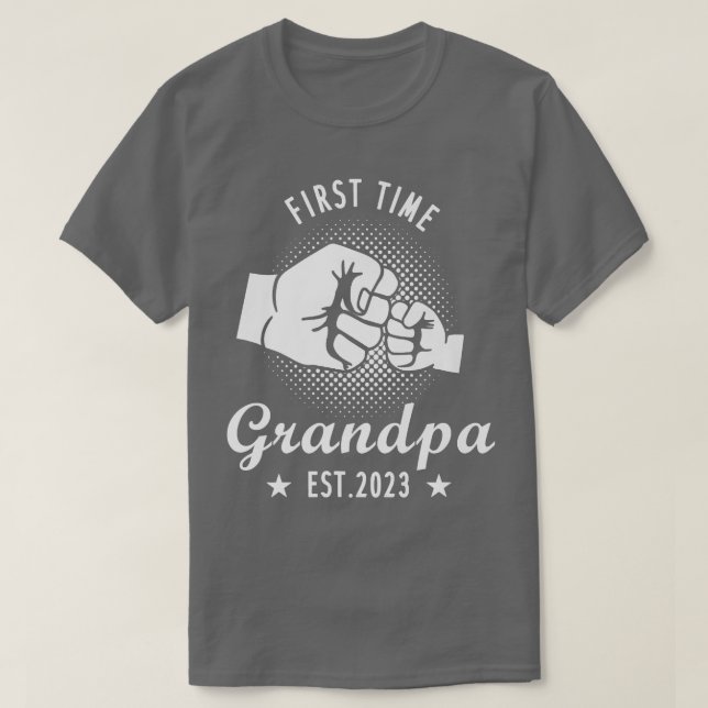 Mens First Time Opa Est 2023, Großvater Pregnanc T-Shirt (Design vorne)
