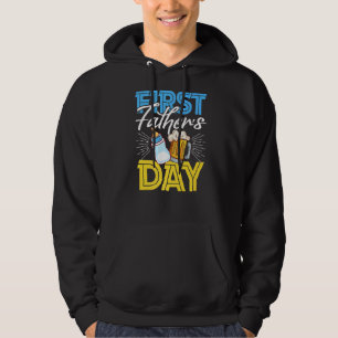 Mens First Vatertag Beer Baby Flasche Papa 20 Hoodie