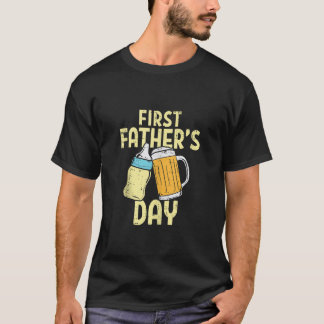 Mens First Vathday Fütternd Flasche Bierbraun Funn T-Shirt