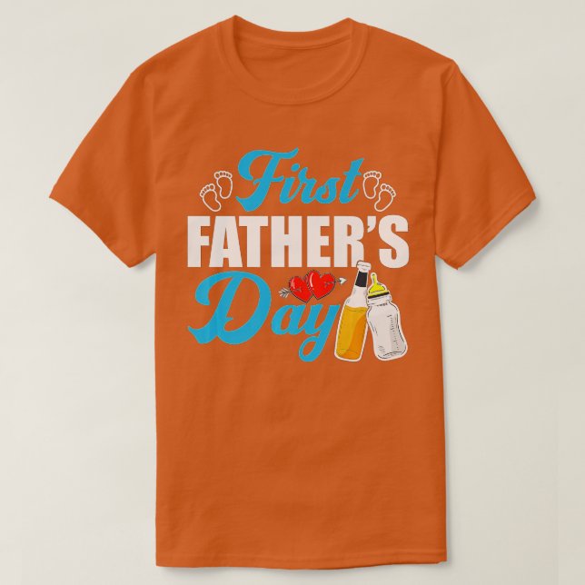 Mens First Vathers Day Beer Baby Bottle Vater Dadd T-Shirt (Design vorne)