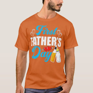 Mens First Vathers Day Beer Baby Bottle Vater Dadd T-Shirt