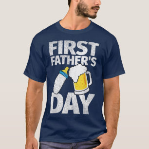 Mens First Vathers Day Geschenk Beer Baby Flasche T-Shirt