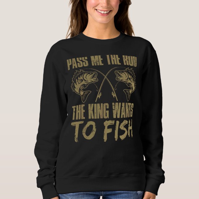 Mens Fisher Fishing Pass mir die Runde, die der Kö Sweatshirt (Vorderseite)
