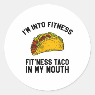 Mens Fitness Taco Funny mexikanisches Spielhaus fü Runder Aufkleber