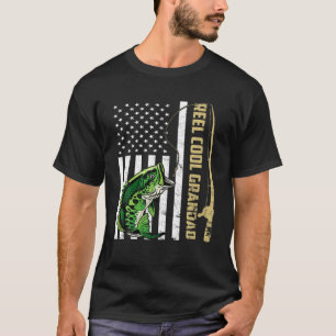 Mens Flag Vintage Reel Cool Grandad Funny Fathers T-Shirt
