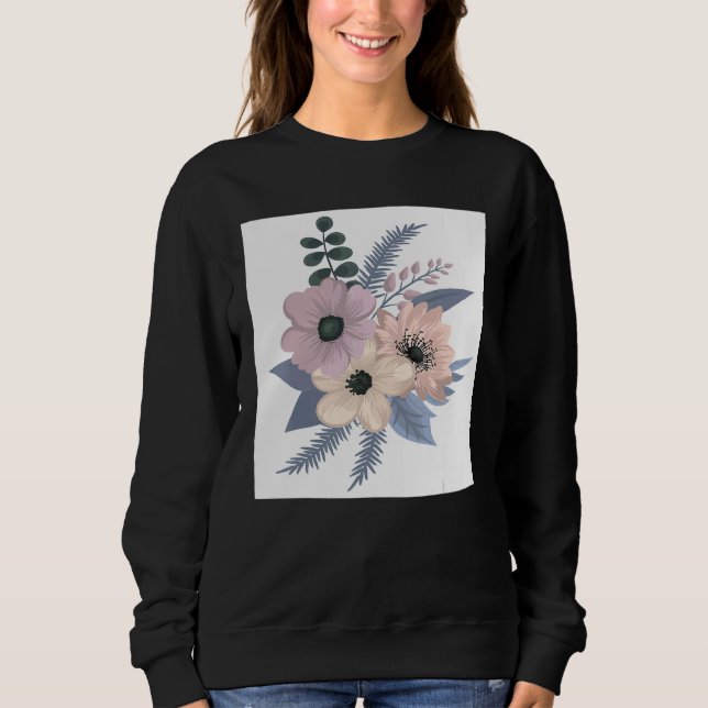 Mens flowers blossom floral flower bouquet flowers sweatshirt (Vorderseite)