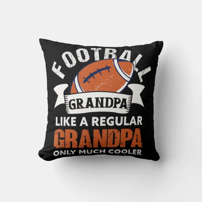 Mens Football Opa Spaß Großvater Amerikanischer Fa Kissen (Vorderseite)