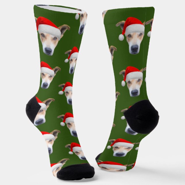 Mens Fun Custom Dog Foto Socken (Gewinkelt)