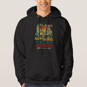 Mens Fun Pappysaurus Dinosaur Rex Fathe Hoodie