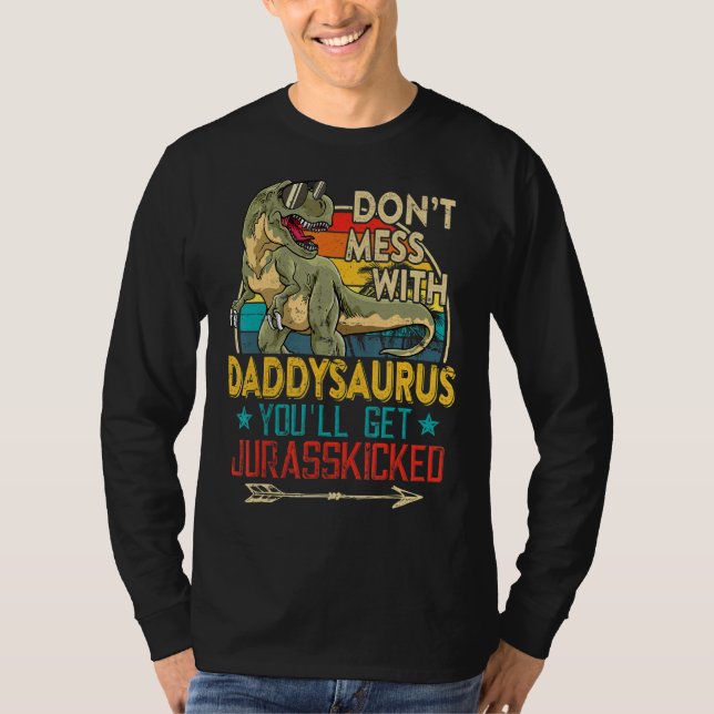Mens Fun störte Daddy Dinosaur Rex Saurus Fath T-Shirt (Vorderseite)