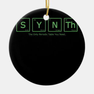 Mens Fun Synthesizer Periodentafel Keramik Ornament