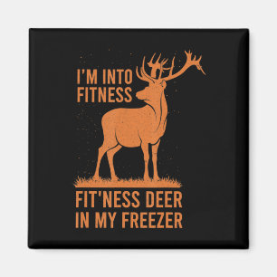 Mens Fun Vintag Jäger Ich bin in der Fitness Hirsc Magnet