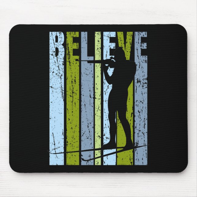 Mens Funky Mens Shooting Gun Biathlon Target Ski I Mousepad (Vorne)