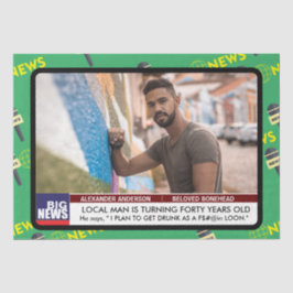 Mens Funny 40. Geburtstag TV News 50. 60. Seidenpapier