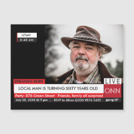 Men's Funny 60. Geburtstag 📺 TV News Magnetkarte