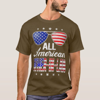 Mens Funny All American FatherInLaw American Flag  T-Shirt