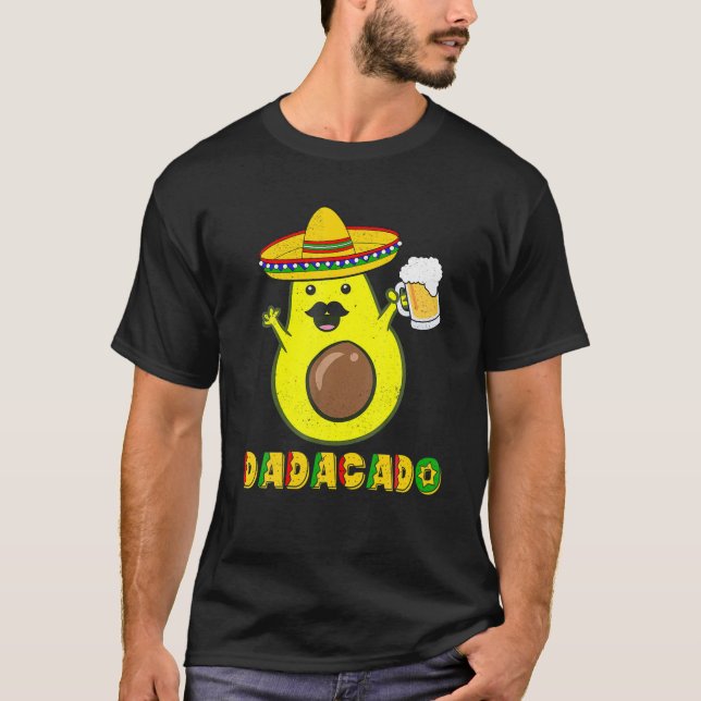 Mens Funny Avocado Vater Vegan Guacamole Dadacado  T-Shirt (Vorderseite)