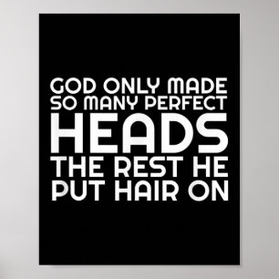 Mens Funny Balding Bald Slap Head Vater Husband Ty Poster