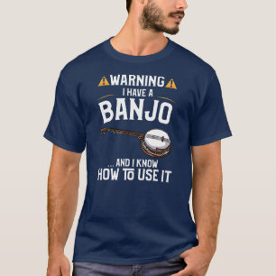 Mens Funny Banjo Player Geschenk Warnung ich LIEBE T-Shirt