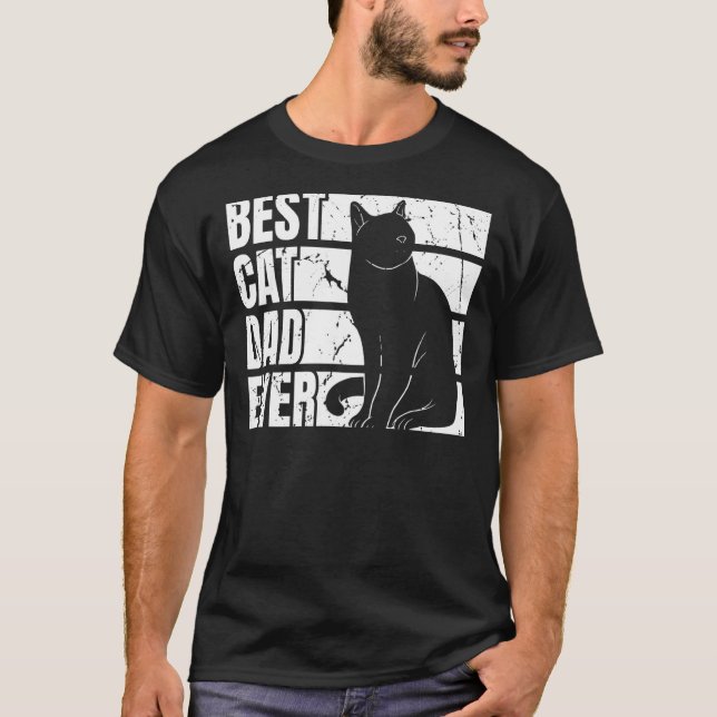 Mens Funny Best Cat Vater Grafische Väter und Männ T-Shirt (Vorderseite)