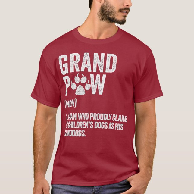 Mens Funny Best Dog Opa Ever Grandpaw Retro T-Shirt (Vorderseite)