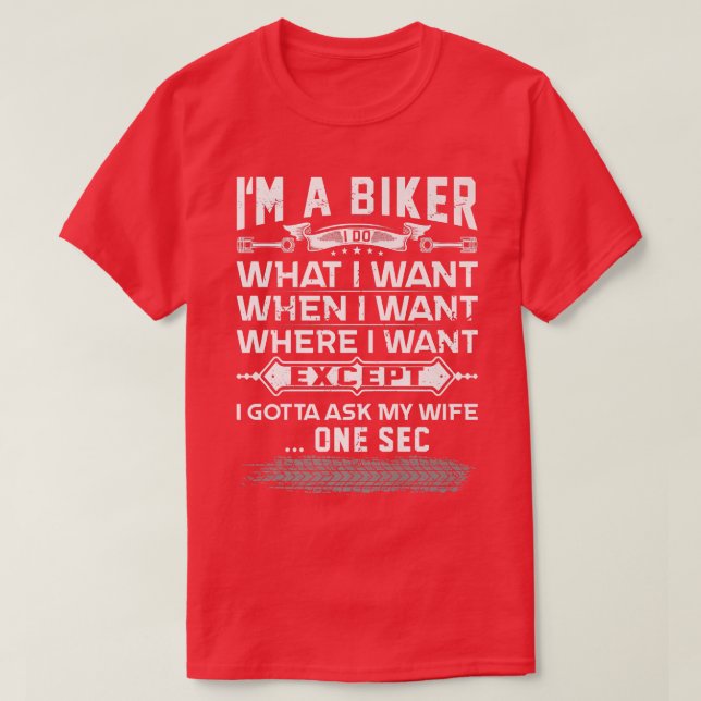 Mens Funny Biker Ehefrau Biker Zubehör Motorrad T-Shirt (Design vorne)