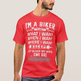 Mens Funny Biker Ehefrau Biker Zubehör Motorrad T-Shirt