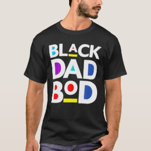 Mens Funny Black Vater Bod Fathers Trainingsübunge T-Shirt