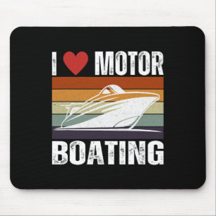 Mens Funny Boater Life Speed Boot Kapitän I Liebe Mousepad