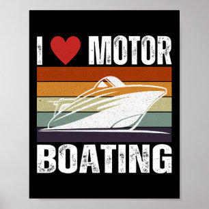 Mens Funny Boater Life Speed Boot Kapitän I Liebe Poster