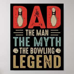 Mens Funny Bowler Vater Bowling Legend Vatertag Poster