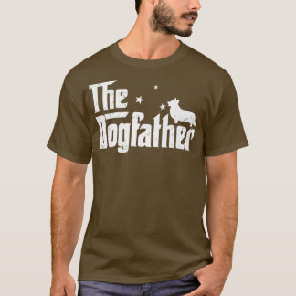 Mens Funny Corgi Dogvater Distressive Väter Tag1 T-Shirt