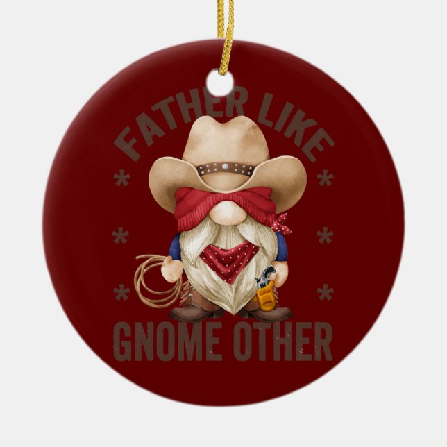 Mens Funny Cowboy Grandpa Pater Gnome Pub für Keramik Ornament (Vorne)