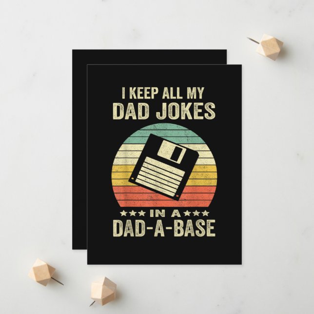 Mens Funny dad Jokes in dad-a-Base Ankündigung (Vorderseite/Rückseite Beispiel)