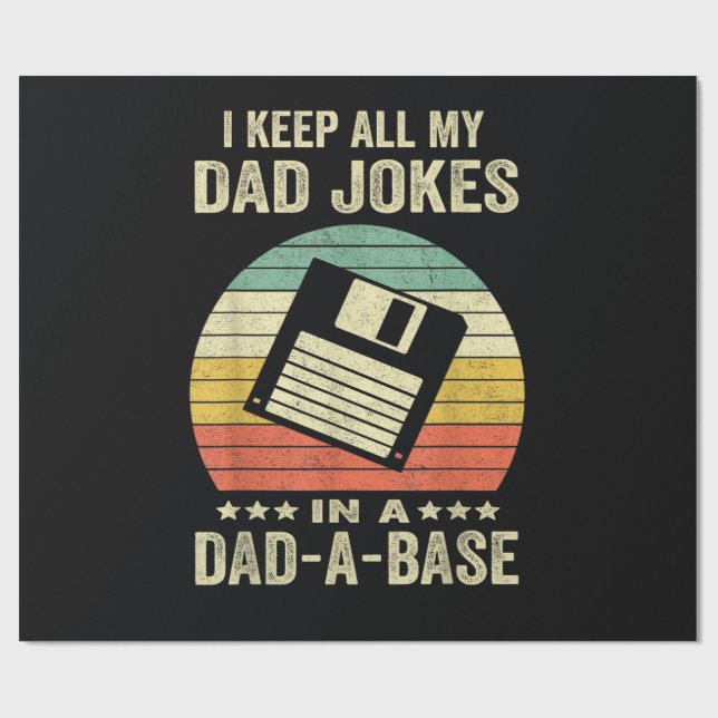 Mens Funny dad Jokes in dad-a-Base Geschenkpapier (Flach)