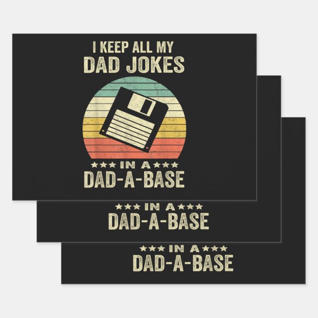 Mens Funny dad Jokes in dad-a-Base Geschenkpapier Set (Set)