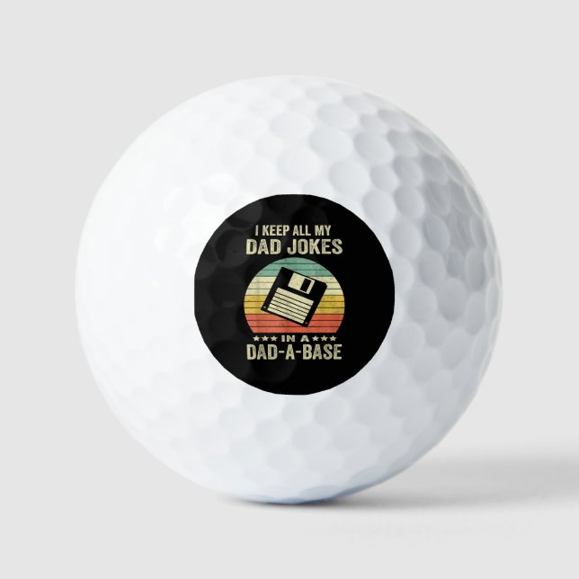 Mens Funny dad Jokes in dad-a-Base Golfball (Vorderseite)