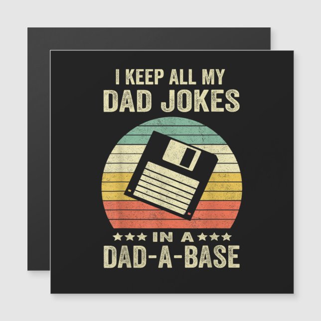 Mens Funny dad Jokes in dad-a-Base Magnetkarte (Vorne/Hinten)