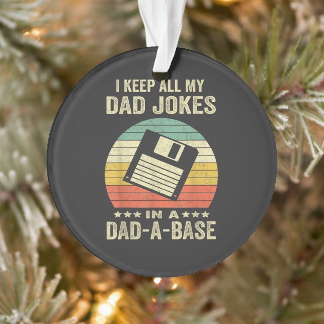 Mens Funny dad Jokes in dad-a-Base Ornament (Baum)