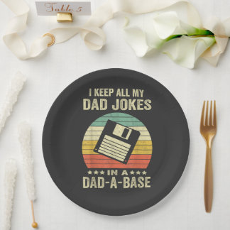 Mens Funny dad Jokes in dad-a-Base Pappteller