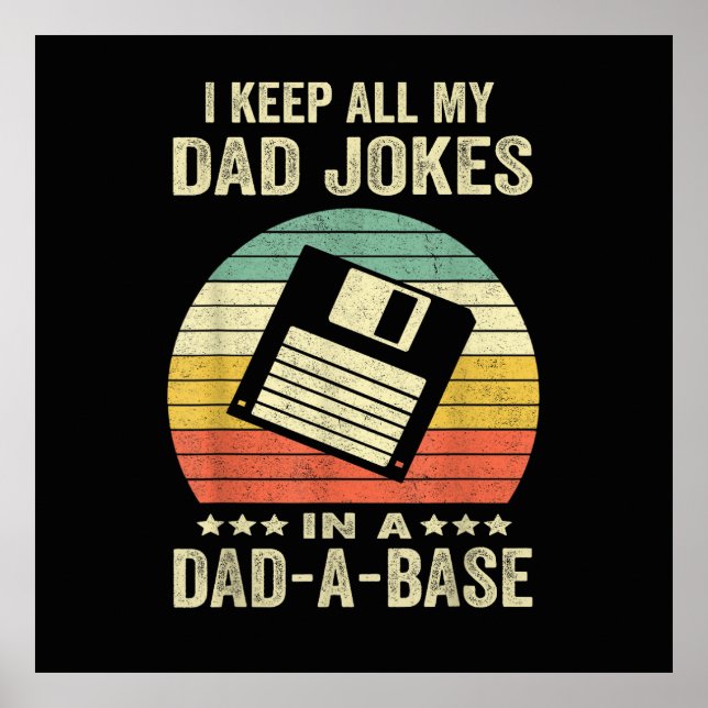 Mens Funny dad Jokes in dad-a-Base Poster (Vorne)