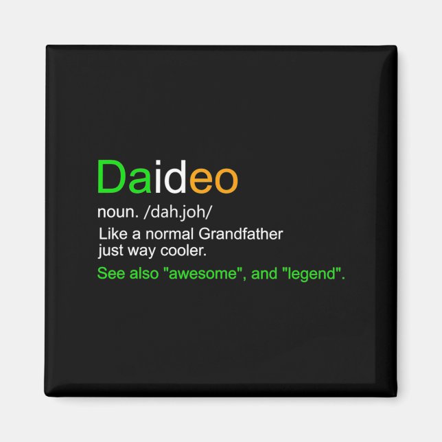 Mens Funny Daideo Ireland Grandfather Grandpa  Magnet (Vorne)