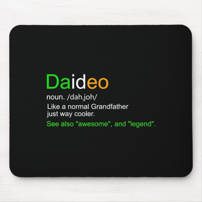 Mens Funny Daideo Ireland Grandfather Grandpa  Mousepad (Vorne)